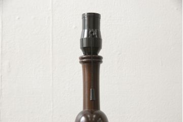 中古　松本民芸家具　赤色の和紙傘が情緒溢れるA型スタンド(シェード、テーブルスタンド、卓上照明、テーブルライト)(R-060033)