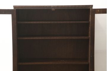 中古　美品　伝統工芸　軽井沢彫り　和モダンな雰囲気漂う本箱(収納棚、戸棚、ブックケース、書棚、飾り棚、キャビネット)(R-060035)