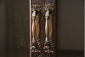 中古　美品　伝統工芸　軽井沢彫り　和モダンな雰囲気漂う本箱(収納棚、戸棚、ブックケース、書棚、飾り棚、キャビネット)(R-060035)