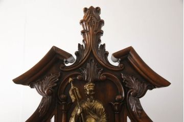 中古　希少!!　MAITLAND SMITH(メートランドスミス)　緻密なデザインが目を惹く2段重ねキャビネット(収納棚、戸棚、食器棚、カップボード)(定価約250万円)(R-060037)