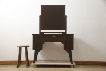 中古　美品　伝統民芸　松本民芸家具　角型一面鏡　上品な佇まいが魅力のドレッサー(鏡台、ミラー)(定価約38万円)(R-060048)