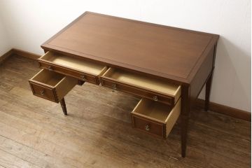 中古　DREXEL HERITAGE(ドレクセルヘリテイジ)　Triune(トライユン)　モダンクラシックなデザインがステキなニーホールデスク(両袖デスク、机、ワークデスク、在宅用、在宅ワーク用)(定価約41万円)(R-060066)