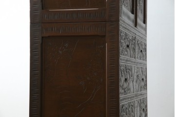 ★J様専用・決済用★中古　美品　伝統工芸　軽井沢彫り　満開の桜の彫刻が見事な衣装盆付きの重ね箪笥　(R-060068)