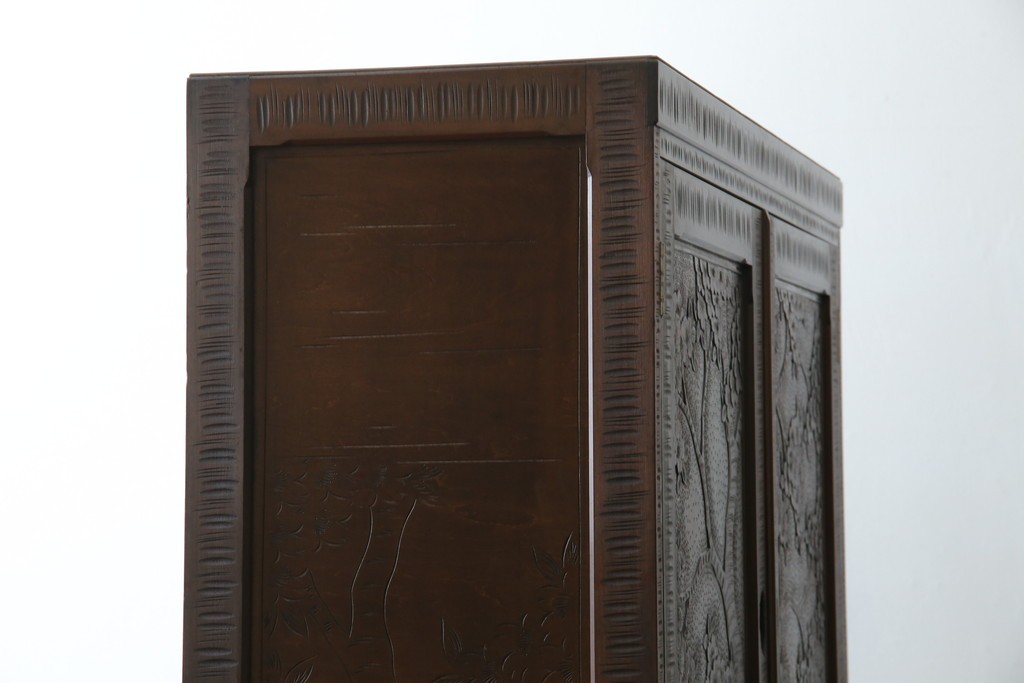 ★J様専用・決済用★中古　美品　伝統工芸　軽井沢彫り　満開の桜の彫刻が見事な衣装盆付きの重ね箪笥　(R-060068)