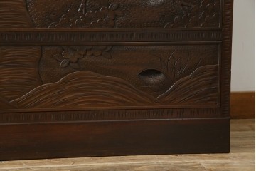 ★J様専用・決済用★中古　美品　伝統工芸　軽井沢彫り　満開の桜の彫刻が見事な衣装盆付きの重ね箪笥　(R-060068)