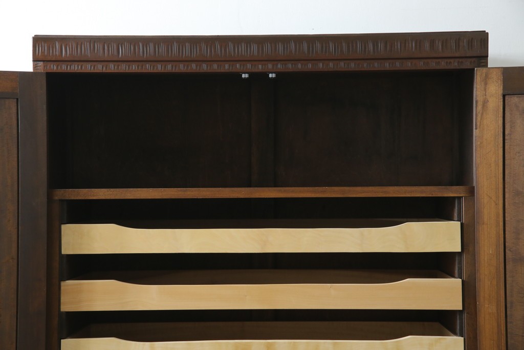 ★J様専用・決済用★中古　美品　伝統工芸　軽井沢彫り　満開の桜の彫刻が見事な衣装盆付きの重ね箪笥　(R-060068)