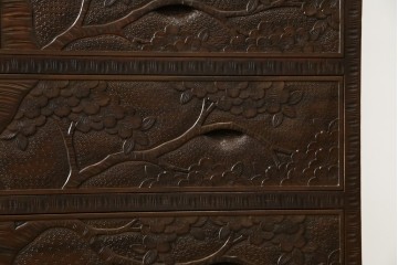 ★J様専用・決済用★中古　美品　伝統工芸　軽井沢彫り　満開の桜の彫刻が見事な衣装盆付きの重ね箪笥　(R-060068)