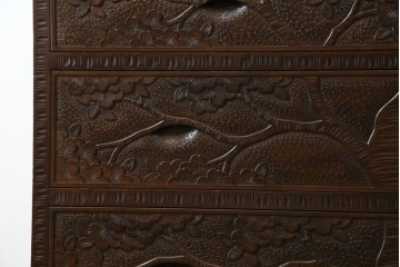 ★J様専用・決済用★中古　美品　伝統工芸　軽井沢彫り　満開の桜の彫刻が見事な衣装盆付きの重ね箪笥　(R-060068)