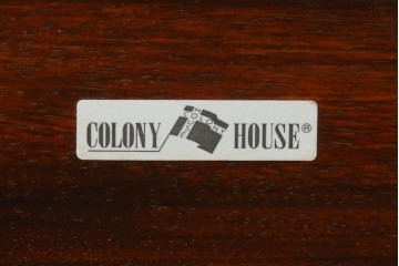 和製ビンテージ　神戸洋家具　COLONY HOUSE(コロニーハウス)　彫刻入り　挽き物加工がエレガントな雰囲気を醸し出す収納付きベンチ　(R-060069)
