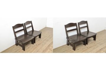 中古 北海道民芸家具 #404高座卓 #694高座椅子(板座) 希少な絶版品! シックで落ち着いた空間づくりに活躍する高座卓ダイニングセット(ダイニングテーブル、4人掛け、4P、ダイニングチェア、板座チェア、椅子、イス、いす、食卓)(定価約52万円)(R-060091)