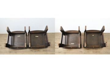 中古 北海道民芸家具 #404高座卓 #694高座椅子(板座) 希少な絶版品! シックで落ち着いた空間づくりに活躍する高座卓ダイニングセット(ダイニングテーブル、4人掛け、4P、ダイニングチェア、板座チェア、椅子、イス、いす、食卓)(定価約52万円)(R-060091)