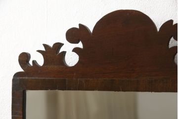 イギリスアンティーク　マホガニー材　個性的なデザインが魅力的なウォールミラー(壁掛け鏡)(R-060096)