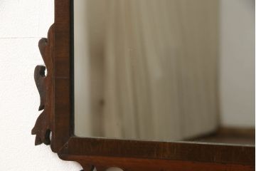 イギリスアンティーク　マホガニー材　個性的なデザインが魅力的なウォールミラー(壁掛け鏡)(R-060096)