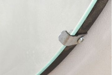 フランスビンテージ　シンプルなデザインが上品なウォールミラー(ヴィンテージ、壁掛け鏡、面取り鏡)(R-060097)
