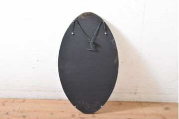 フランスビンテージ　シンプルなデザインが上品なウォールミラー(ヴィンテージ、壁掛け鏡、面取り鏡)(R-060097)
