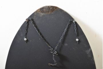 フランスビンテージ　シンプルなデザインが上品なウォールミラー(ヴィンテージ、壁掛け鏡、面取り鏡)(R-060097)