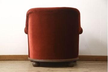 和製アンティーク　大正ロマン　古い洋館の雰囲気漂う1人掛けキャスター付ソファ(一人掛けソファ、アームソファ、1Pソファ、イス)(R-060112)
