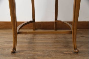 中古　美品　イタリア　ブランド家具　メデア(Medea)　ボタニカル柄のファブリックと彫刻が華やかな印象のハイバックチェア(椅子、イス、ダイニングチェア)(定価約40万円)(R-060117)