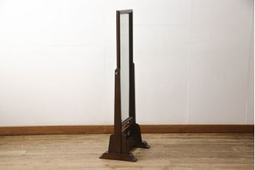 中古　松本民芸家具　透かし彫りが上品なB型姿見(鏡、ミラー)(定価約12万円)(R-060126)