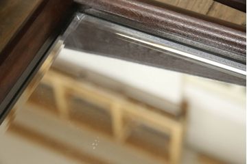 中古　松本民芸家具　透かし彫りが上品なB型姿見(鏡、ミラー)(定価約12万円)(R-060126)