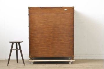 中古　美品　MAITLAND SMITH(メートランドスミス)　高級感あふれる大人の空間づくりにオススメの鏡付きワインキャビネット(収納棚、バーキャビネット、ワインラック、鏡、ミラー)(定価約66万円)(R-060130)