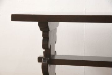 和製ビンテージ　松本民芸家具　脚の透かし彫りが目を引く#14型茶卓(サイドテーブル、コーヒーテーブル、ヴィンテージ)(R-060131)