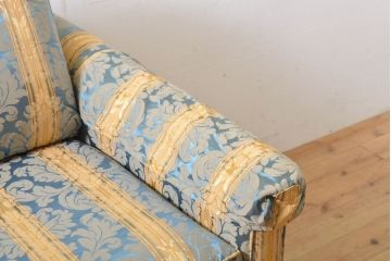 中古　展示品　超美品　ベーカー(Baker)　華やかなファブリックのデザインが目を惹く1人掛けソファ(1P、アームソファ、アームチェア)(定価約50万円)(R-060135)