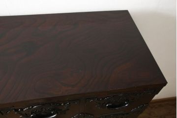 中古　美品　岩谷堂箪笥　希少サイズ　重厚感のある金具が魅力的な重ね箪笥(洋服タンス、衣装箪笥、和箪笥、収納箪笥、引き出し、上下バラ売り可能)(R-060137)