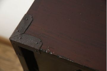 和製アンティーク　中桐材　艶やかな黒漆塗りが美しい庄内箪笥(時代箪笥、和タンス、桐たんす、桐箪笥、引き出し)(R-060140)