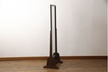 中古　松本民芸家具　シンプルなデザインが魅力的なD型姿見(ミラー、鏡)(定価約14万8千円)(R-060151)