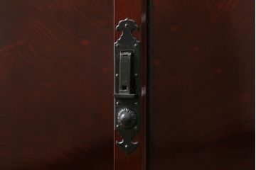 和製アンティーク　最高級　超美品　漆塗直し済み　三方欅(ケヤキ)　漆の艶が魅力的な二本松帳場箪笥(二本松箪笥、収納箪笥、小引き出し、戸棚)(R-060152)