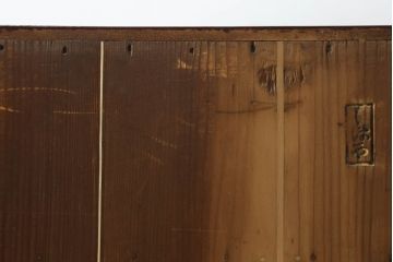 和製アンティーク　最高級　超美品　漆塗直し済み　三方欅(ケヤキ)　漆の艶が魅力的な二本松帳場箪笥(二本松箪笥、収納箪笥、小引き出し、戸棚)(R-060152)