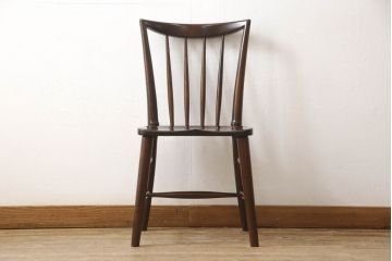 ビンテージ　美品　松本民芸家具　220F型　シックな佇まいが魅力的なチェア(ヴィンテージ、ダイニングチェア、板座チェア、椅子)(R-060155)