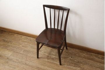 ビンテージ　美品　松本民芸家具　220F型　シックな佇まいが魅力的なチェア(ヴィンテージ、ダイニングチェア、板座チェア、椅子)(R-060155)