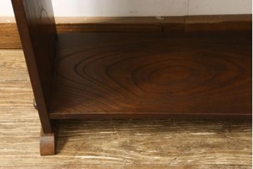 和製アンティーク　どんなお部屋にも取り入れやすい総欅(ケヤキ)材製のシンプルな本棚(オープンラック、ブックシェルフ、飾り棚、陳列棚、書棚)(R-060156)
