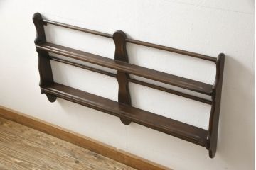 ヴィンテージ家具　イギリスビンテージ　ERCOL(アーコール)　シンプルで上質な雰囲気漂うウォールラック(ウォールシェルフ、吊り棚、壁掛け収納)(R-060157)