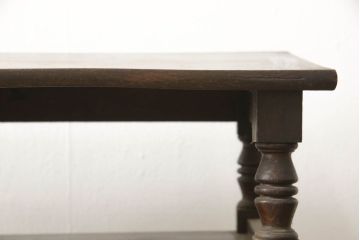 和製アンティーク　大正ロマン　最高級!!ろくろ脚が大変凝ったつくりのサイドテーブル(コンソールテーブル、陳列棚、飾り棚)(R-060164)