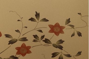 中古　国産　職人手造り　可憐な花の絵柄が美しい蒔絵入り総桐箪笥(並厚、桐たんす、衣装箪笥、収納箪笥、着物箪笥、和タンス、引き出し)(R-060180)