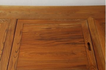 中古 民芸家具　欅(ケヤキ)の杢目が美しい囲炉裏テーブル(木製火鉢、長火鉢、ダイニングテーブル、4人掛け、6人掛け)(R-060187)