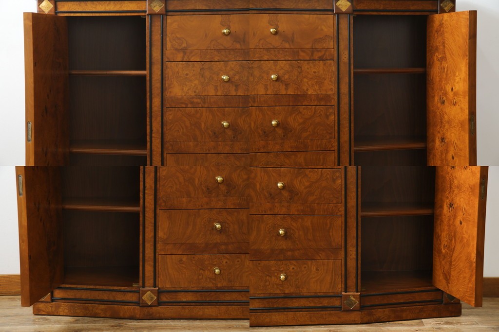 中古　超美品　イタリア最高級!!　IDC大塚家具取り扱い　ジエンメ(Giemme)　すっきりとした上品なデザインが高級な雰囲気を醸し出すサイドボード　定価約120万円相当　(R-060196)