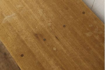 和製アンティーク　ペイント家具　昭和中期　素朴な風合いがレトロな木製長椅子(木製ベンチ、椅子、イス、板座チェア)(R-060199)