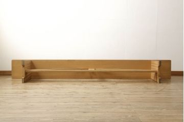 和製アンティーク　ペイント家具　昭和中期　素朴な風合いがレトロな木製長椅子(木製ベンチ、椅子、イス、板座チェア)(R-060199)