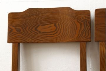 中古 美品　民芸家具　総栗材　収納付きで便利なキャスター付き囲炉裏チェア2脚セット(椅子、ダイニングチェア、板座チェア)(R-060218)