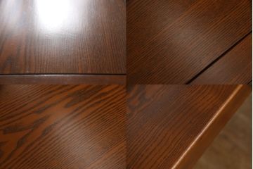 中古 美品　民芸家具　総栗材の杢目が美しい囲炉裏テーブル(木製火鉢、長火鉢、ダイニングテーブル、4人掛け、6人掛け)(R-060219)