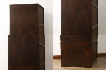 中古　軽井沢彫り　満開の桜の彫刻が見事なワードローブ(洋服タンス、衣装箪笥)(R-060220)