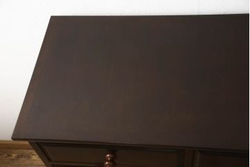 中古　美品　松本民芸家具　シックな佇まいが落ち着いた空間を演出するシンプルなA型整理箪笥(引き出し、チェスト、洋服箪笥、衣装箪笥、和タンス)(R-060221)