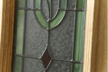 ビンテージ建具　ステンドグラスがおしゃれなドア1枚(ヴィンテージ、扉、木製ドア、ガラス扉)(R-060229)