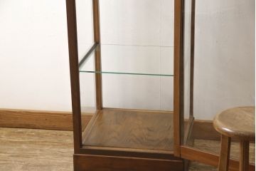 和製アンティーク　古いパン屋の縦型ガラスケース(店舗什器、ガラスショーケース、飾り棚、陳列棚)(R-060232)