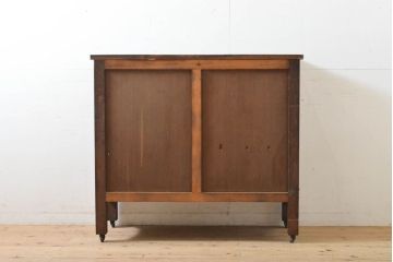 和製アンティーク　ナラ材　大正ロマン　上品なデザインがお部屋に取り入れやすいサイドボード(サイドキャビネット、引き出し、収納棚、戸棚)(R-060234)