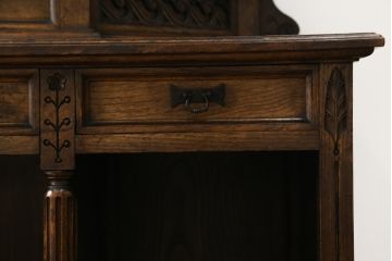 和製アンティーク　希少　明治後期〜大正時代　国産総栗造り　西洋風　古い洋館で使われていたホールキャビネット(パーラーキャビネット、飾り棚、陳列棚、店舗什器)(R-060236)